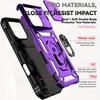 For iPhone 17 16 16e 15 Pro Max 14 Plus 13 12 11 Case Phone Bumper with Clear Tempered Glass Screen Protector Slide Camera Cover Ring Kickstand Holder