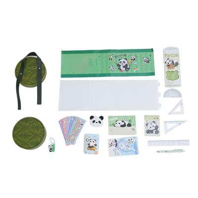 Panda-tema Skolmaterialset Gåva Studenter Söt Present Souvenir Penna Anteckningsklistermärken Linjaler