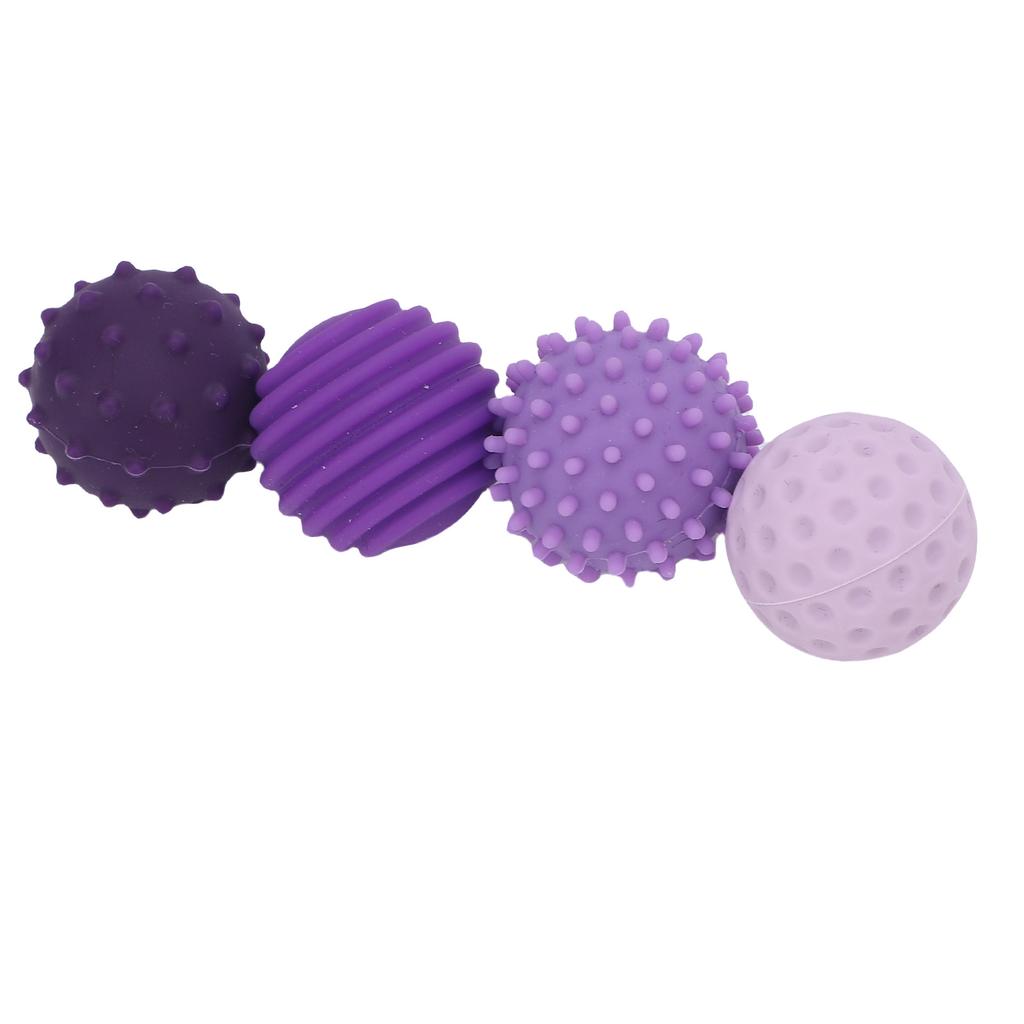 4pcs Silicone Textured Balls Stress Relief Sensory Silicone Ball Toys for Travel Work and Home