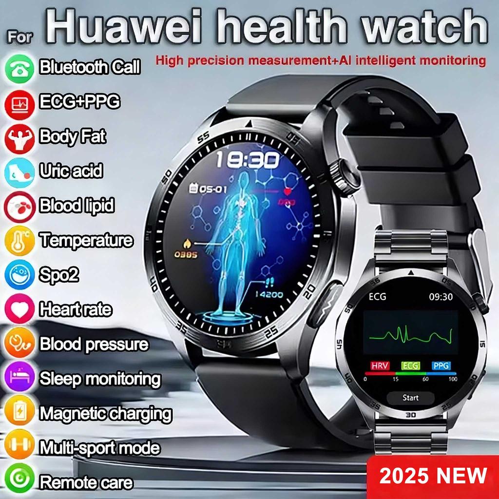 2025 Neu Für Huawei EKG+PPG Laserbehandlung Gesundheits-Smartwatch Drei hohe Werte Uhr Blutdruck Herzfrequenz Herren HD Anruf Armband