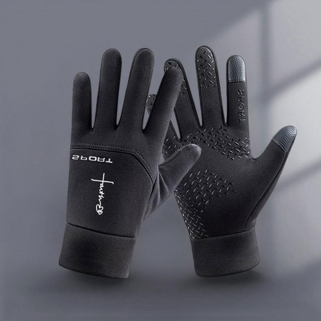 Winter gloves white cross and love print design warm and cold-proof gloves