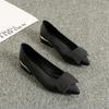 Pointed Single Shoes Women's 2025 Tooling Work Leather Shoes Thick Heel Not Tired Feet Women's Shoes Soft Sole Professional Work Shoes Women's Black