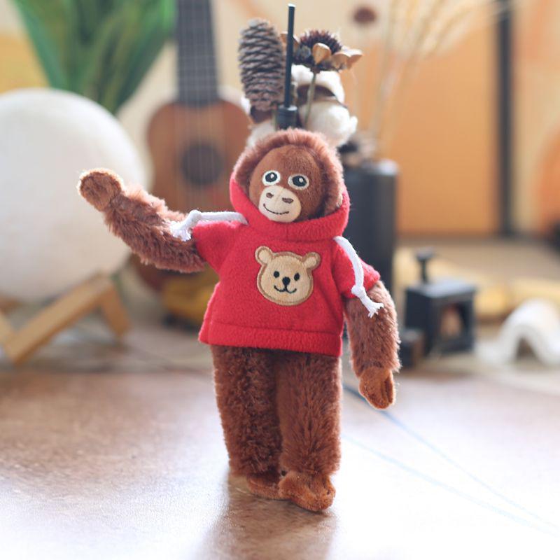 Cartoon Gorilla Soft Stuffed Doll Chimpanzees Monkey Plush Toy Pendant Keychain Backpack Car Bag Key Ring Decor Kid Gift