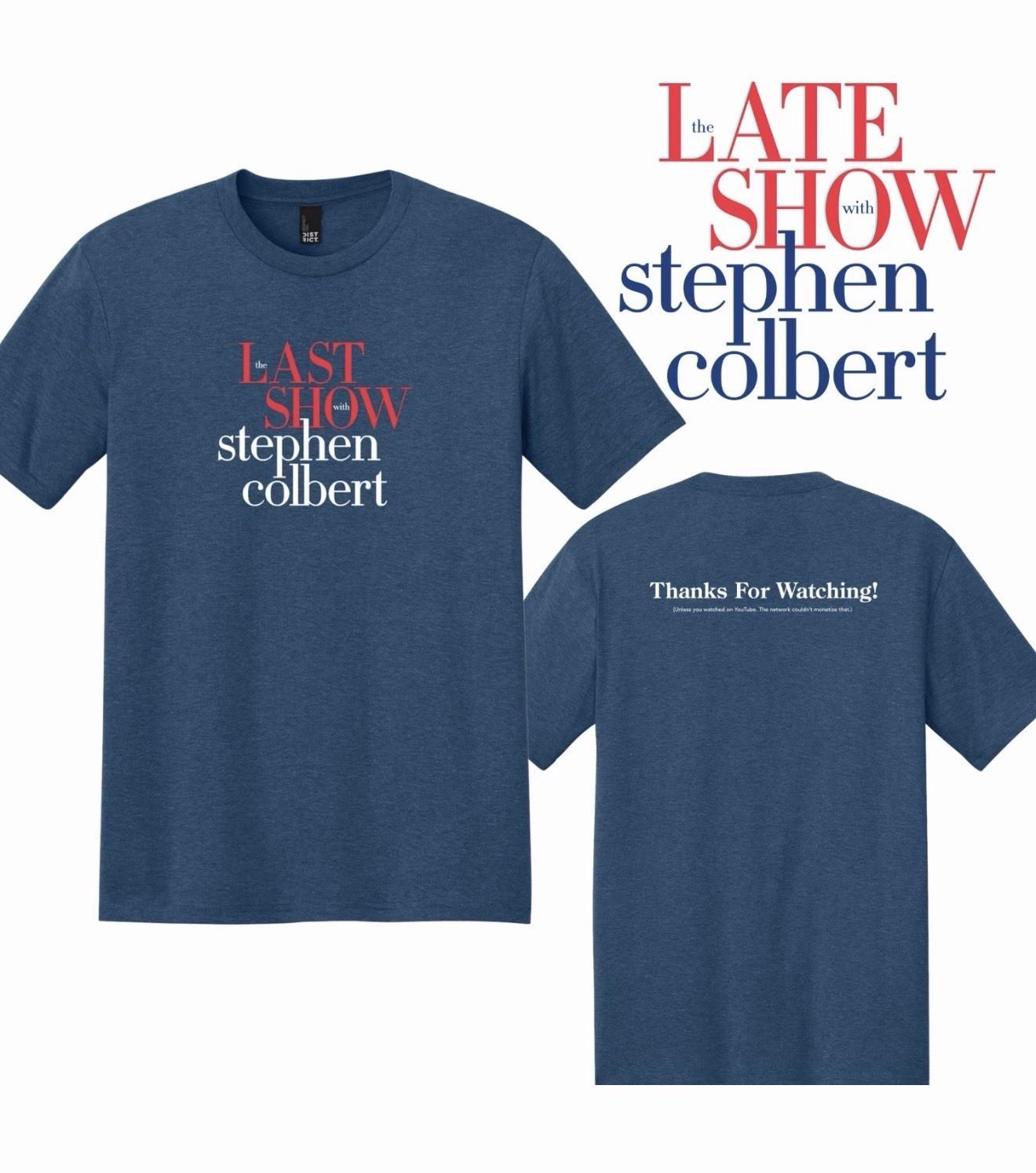 The Last Show Stephen Colbert Shirt TV Show Farewell Tee Front Back Shirt S