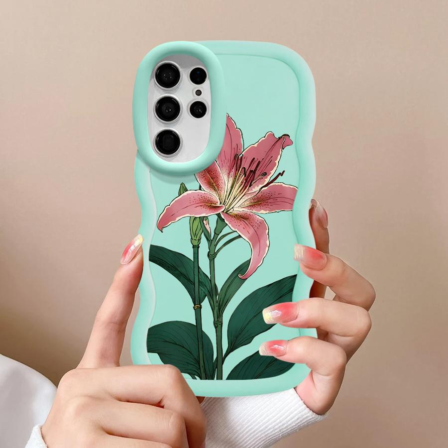Soft Phone Cover Case for Samsung Galaxy S20 FE S22 Ultra S23 Plus S24 A26 S21 A25 S25 A34 A55 A24 A54 A36 A35 Simple Floral