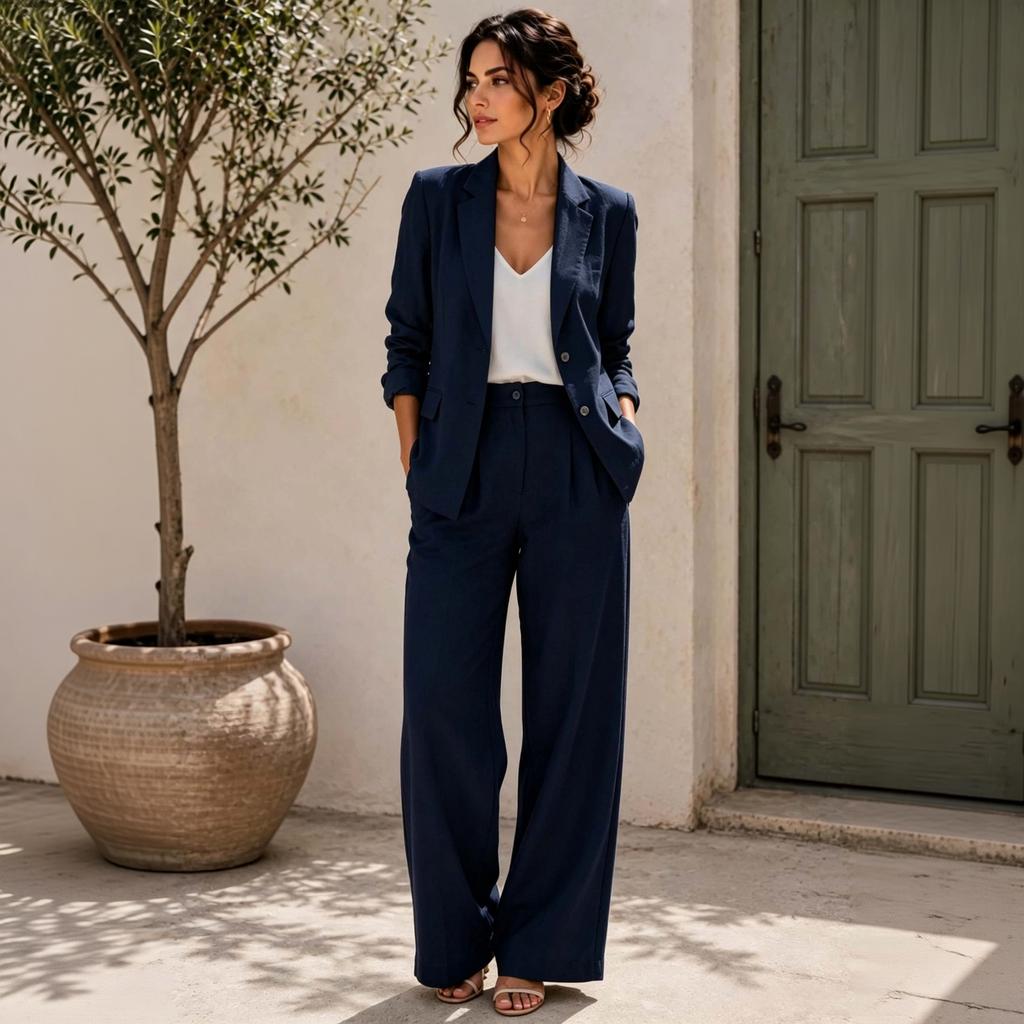 Women's Casual Two Piece Suit Set with and Pants for Everyday Fashion Look