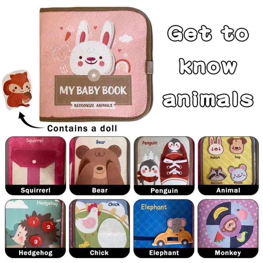 Soft Activity Baby Book My First Animals Felt Quiet Book Montessori Busy Board Toddler 0-3Y Soft Learning Toy Gift Sensory Toy