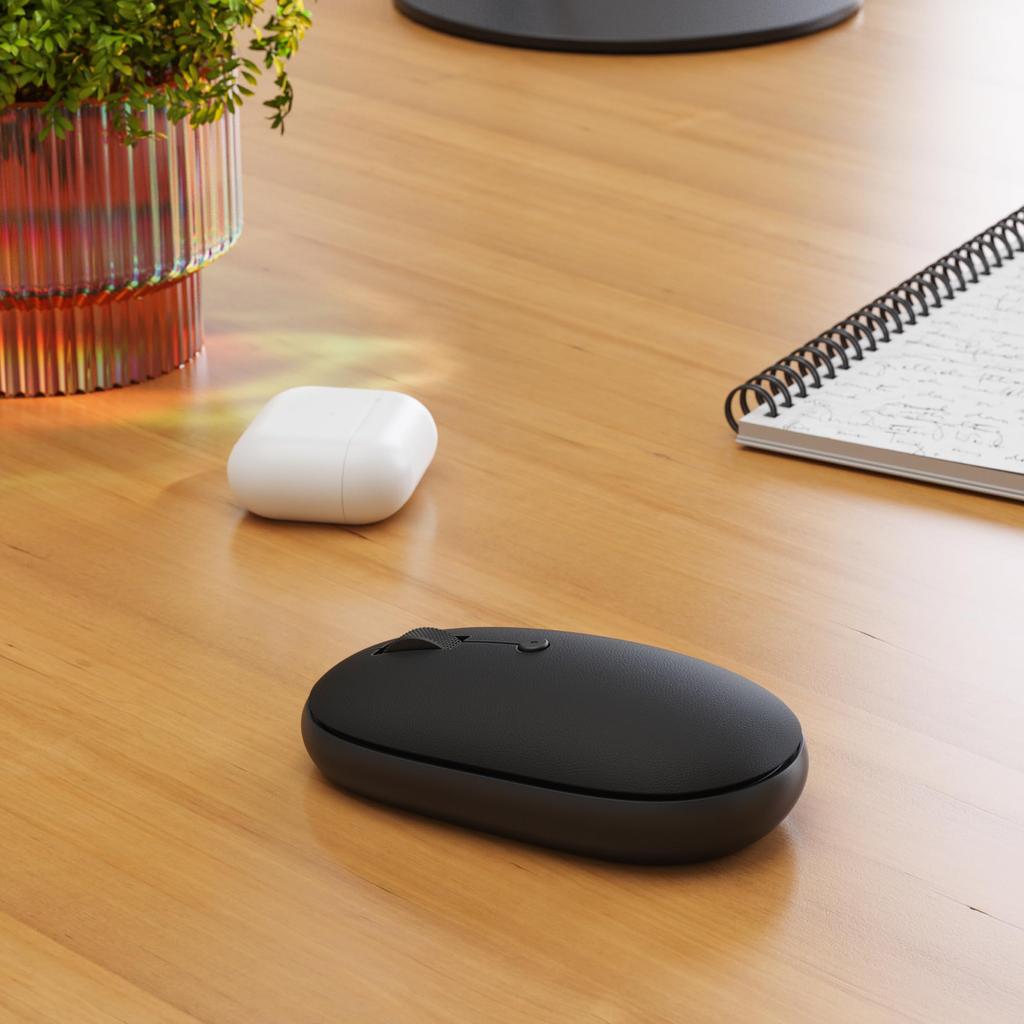 SATECHI OntheGo™ Bluetooth Mouse with USB C Rechargeable Battery, Connects To Up To 3 Devices, Ideal for Laptops, Computers, and Tablets, Compact