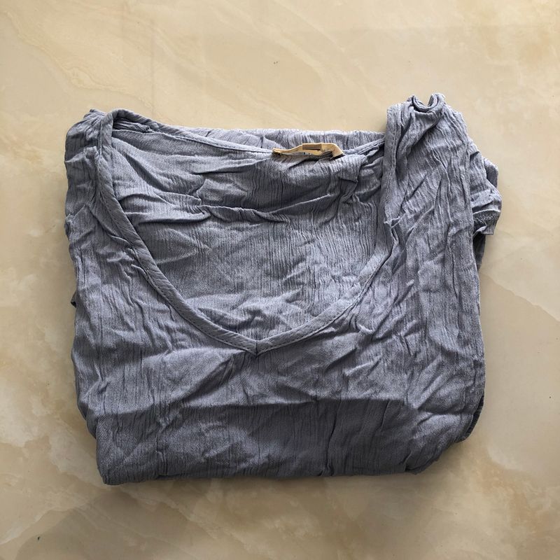 

Женская одежда Стильное свободное платье с коротким рукавом и сборками в стиле пэчворк Grey A- 7-12-4 XS