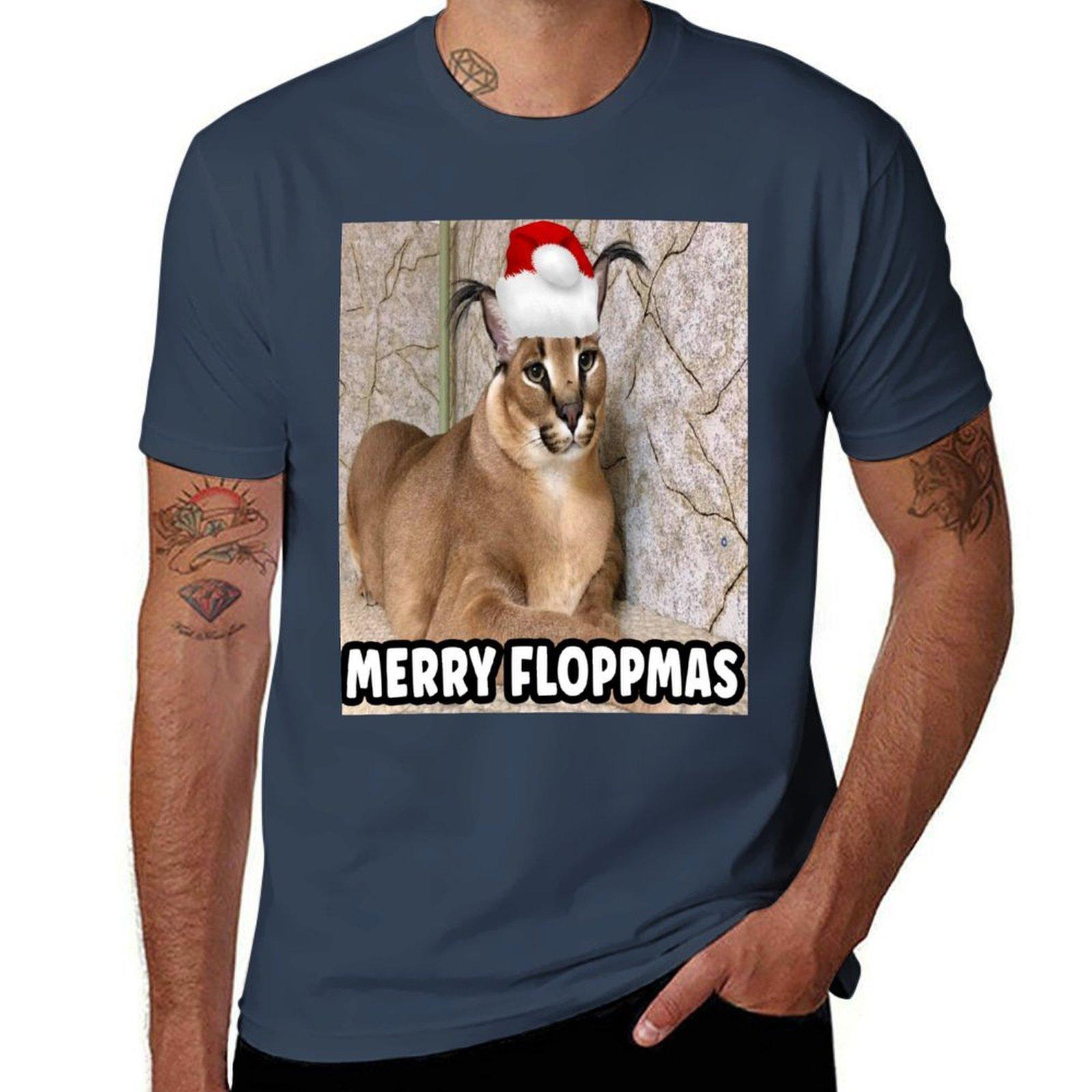 christmas big floppa TShirt Utility Casual Work TShirt S