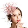 Feather Fascinators Flower Headpiece Tea Party Women'S Solid Mesh Headdress Hair Accessories House Headband Opaska Do Wlosow