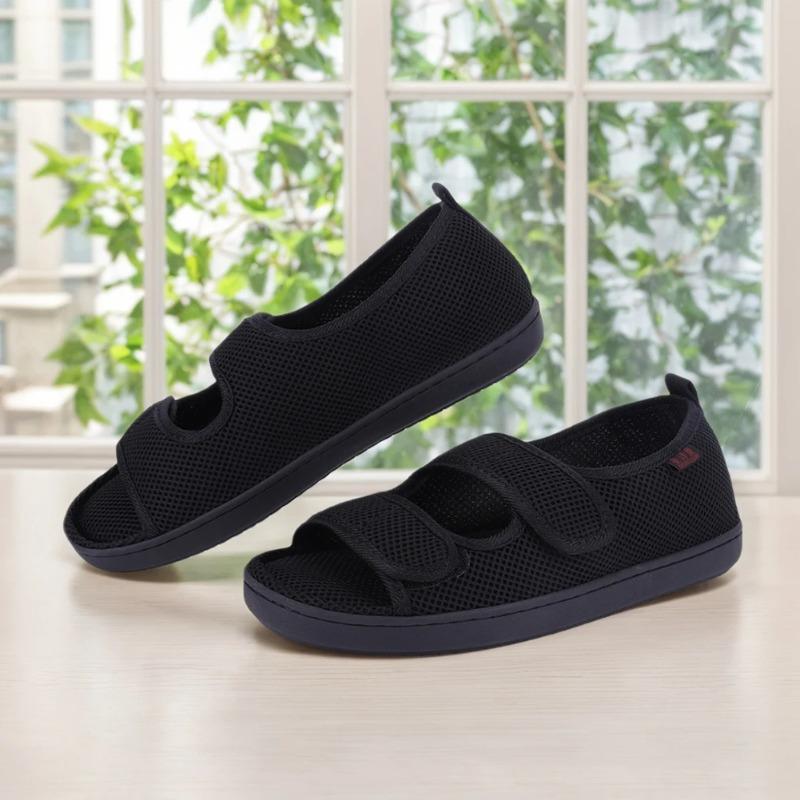 Diabetic Sandals Adjustable Hook Loop Walking Sandals Wide Feet Swollen Shoes Elderly Swelling Sensitive Feet