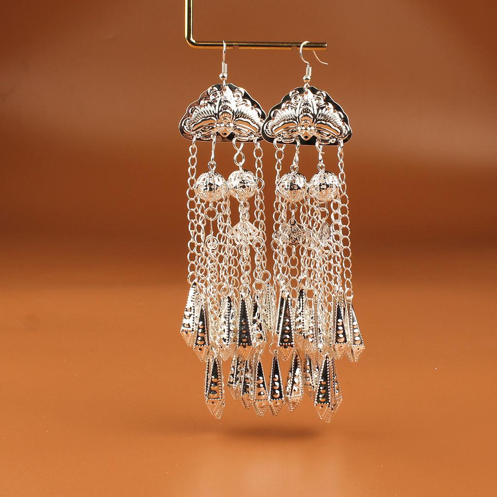 Turquoise Earrings Bohemian Drop Ear Earrings with Tassels, Geometric Alloy, Retro Style, Boastful Ear Accessories