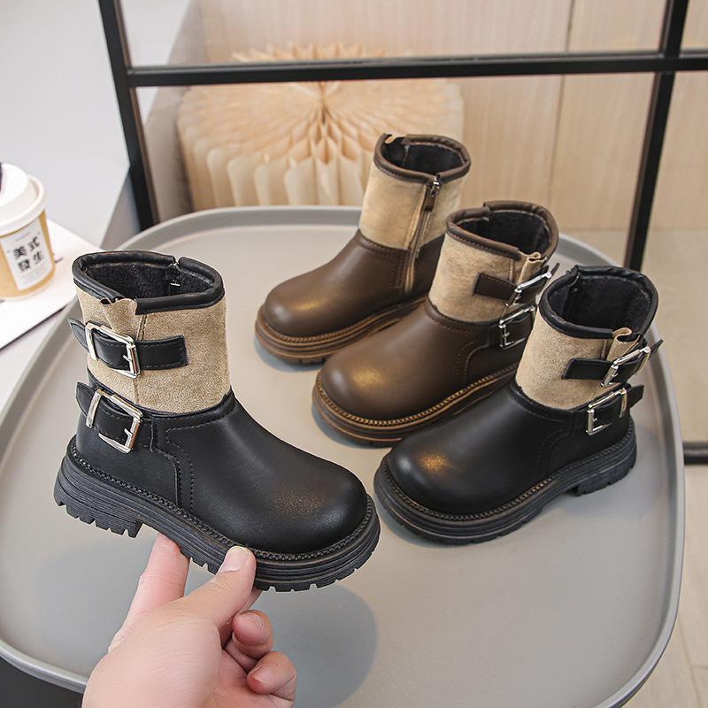 Trendy Girl Shoe New Winter Kid Shoes Comfort Versatile Short Boot Anti Slip Soft Soled Girl Boots Casual Exquisite Leather Boot