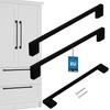 Kotarbau® Kitchen Furniture Handle Classic Modern Oblong Long Matte Black 221 Mm Spacing 192 Mm Set Of 2