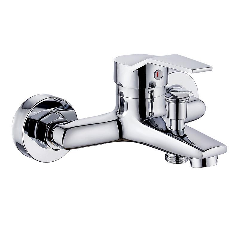 All-Copper 3-Function Shower Faucet Set with Bathtub Switch and Zinc Alloy Hot/Cold Mixer Valve