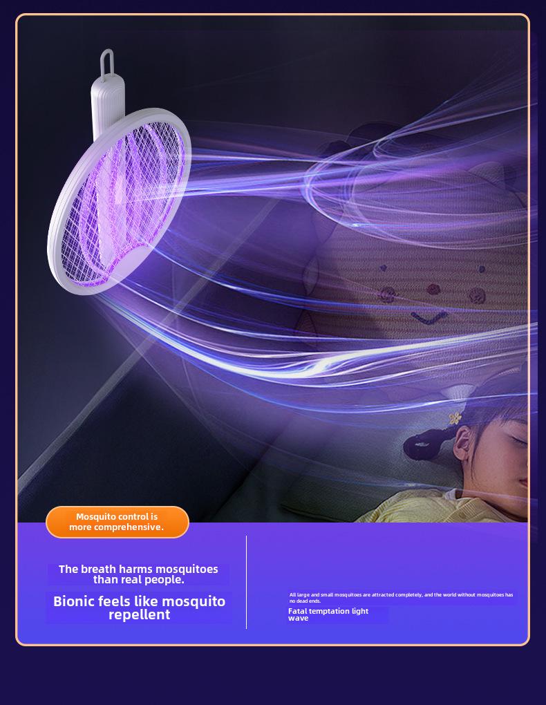 2023 4-in-1 Foldable Electric Mosquito Swatter & Trap with Rechargeable Light