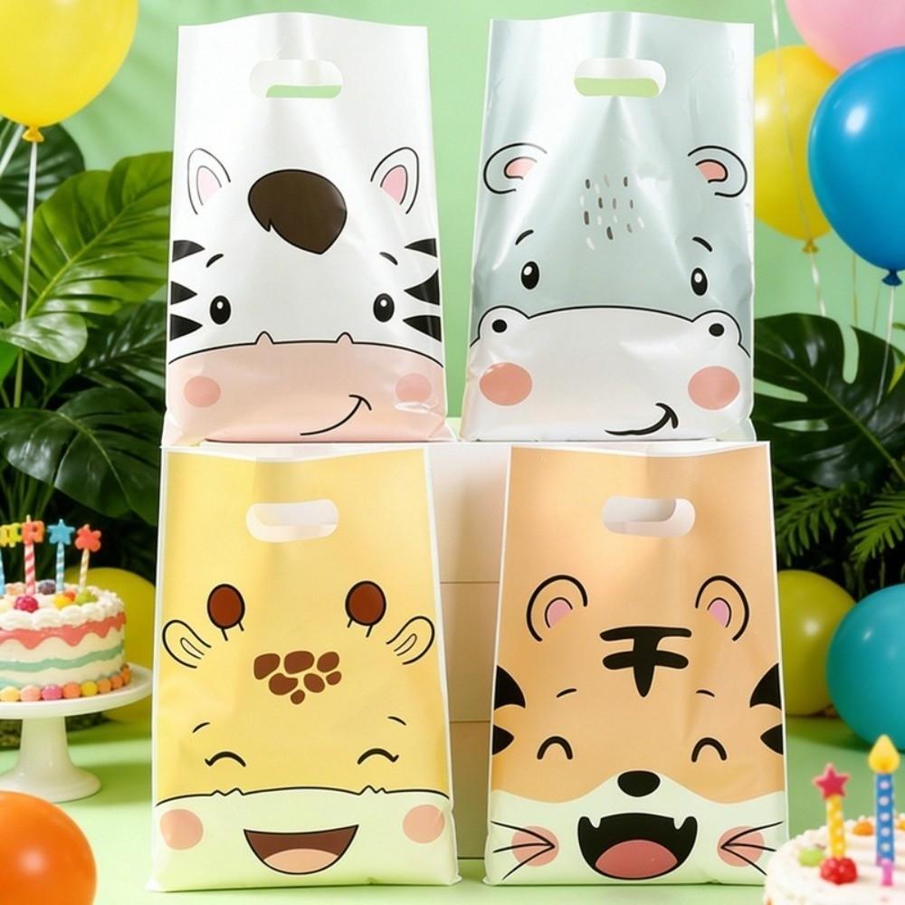 10/25/50Pcs Giraffe Tiger Birthday Goodie Bag Party Supplies Bags Kids Birthday Party