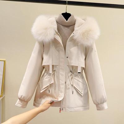 2025 Winter Damen Baumwolljacke in Übergröße mit Kunstpelz