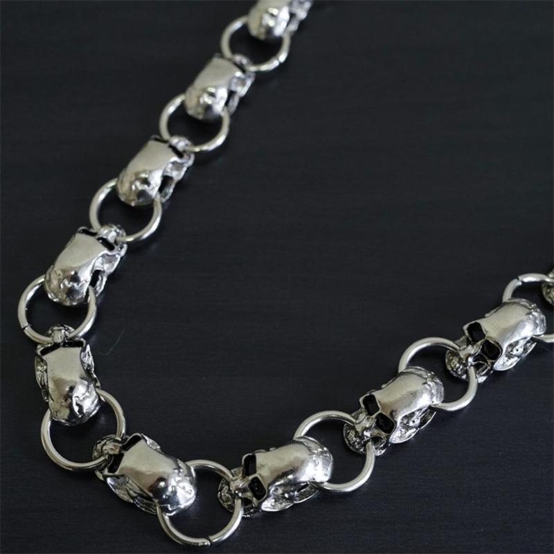 Biker-Decor Skull Wallet Chain with Hook Snap Closure Punk Skull Trouser Chain Hip-hop Cool Style Pant Chain Ornament