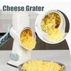 3-in-1 Rotierender Käse-/Gemüsehobel & Nussmühle, Manueller Küchenschneider mit Transparentem Behälter für Erdnuss-/Lebensmittelzubereitung