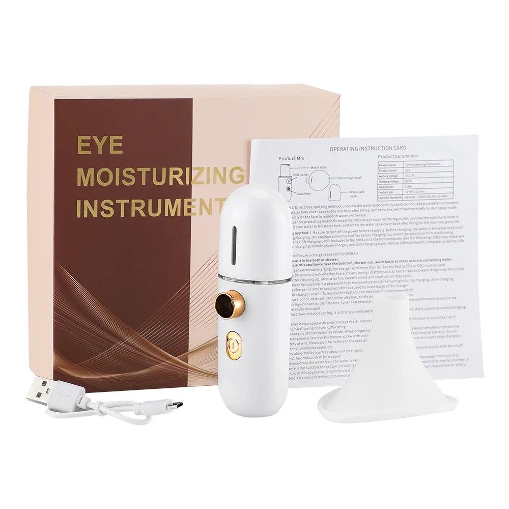 

Нано-распылитель для лица, туман-спрей, увлажняющее устройство для глаз, портативный распылитель, распылитель для лица, снимает усталость, снимает сухость, уход за глазами spain белый