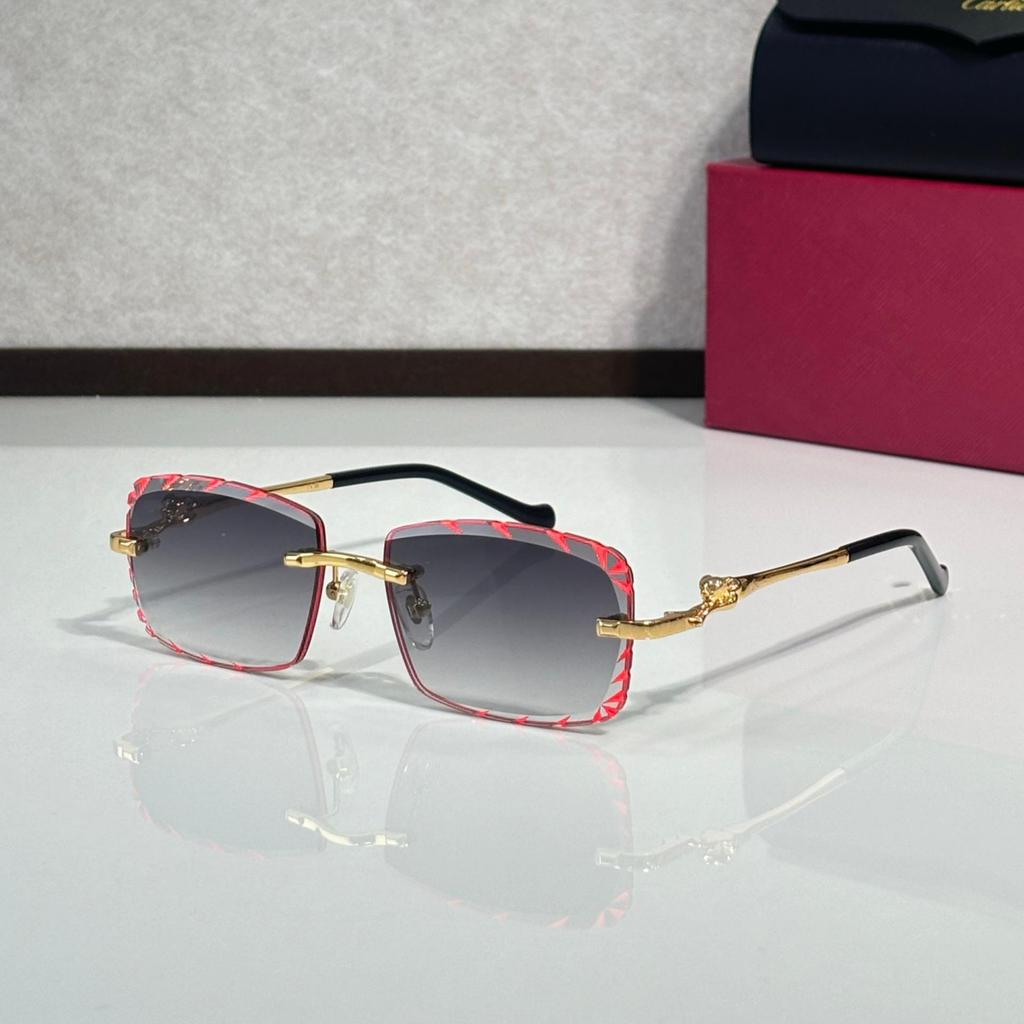 CT02507J Unisex Frameless Leopard Sunglasses - Fashionable, Versatile, Photochromic for Parties and Vacations