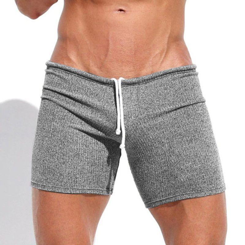 Fashion Summer Men Sexy Lacing Shorts Holiday Casual Sports Fitness Breathable Stretch Silm Shorts Tide
