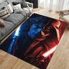 Area Rug, Star Wars Anakin Skywalker Darth Vader Half Face Lightsaber Print, Man Cave Decor, Non-Slip Mat