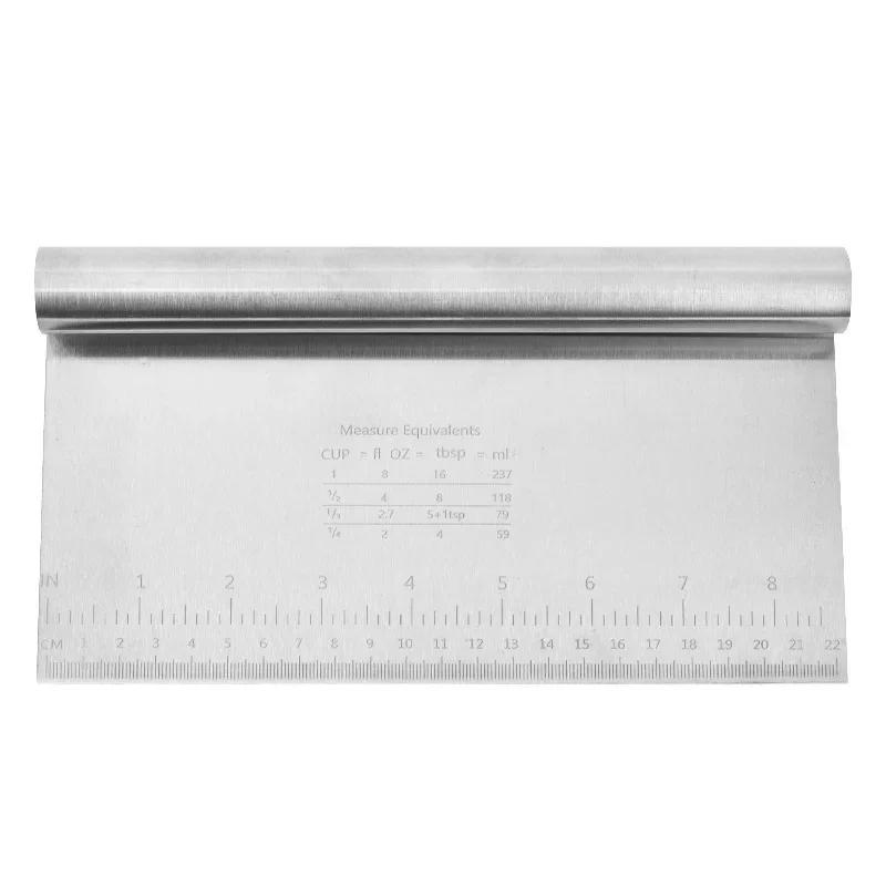Coupe-pâte en acier inoxydable, couteau à nouilles, grattoir à gâteau avec échelle, grattoir à pâte, accessoires de cuisson