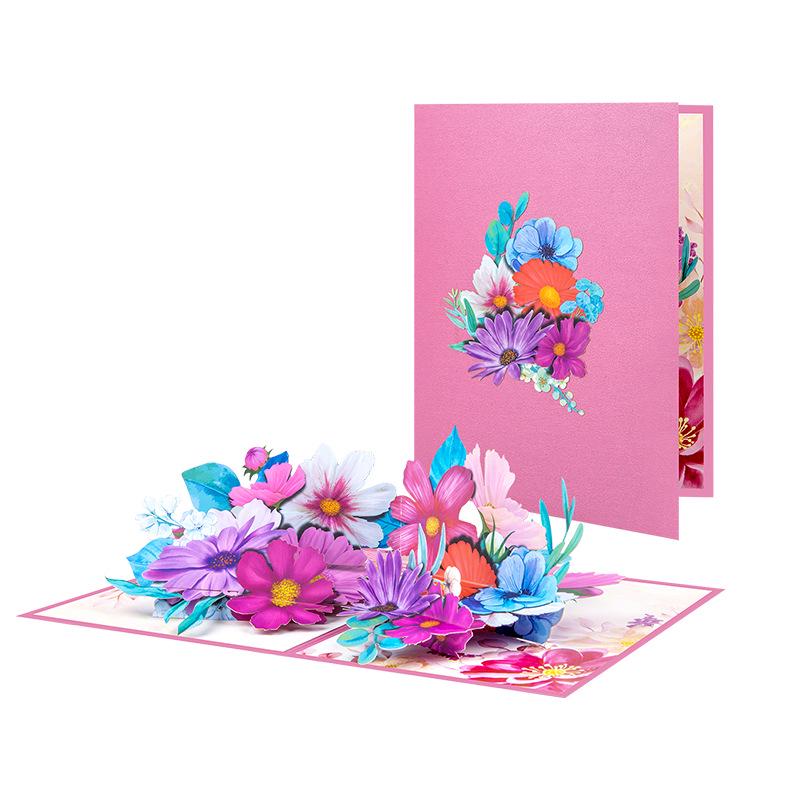 3D Pop-up Greeting Card: Teacher s Day & Mother s Day Handmade Gesang Flower Card