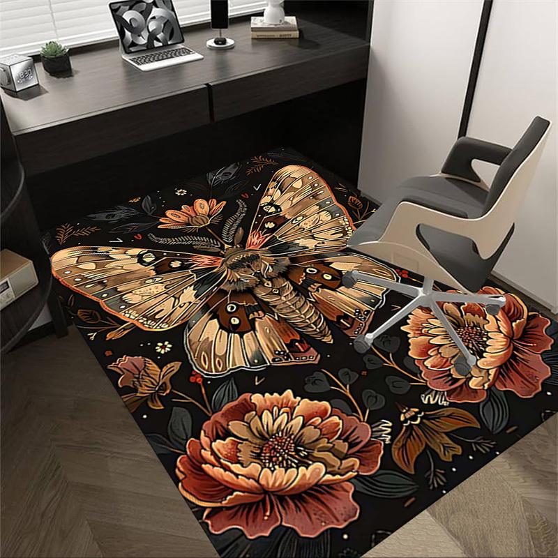 

1PC Butterfly Flowers Non-Slip Floor carpet, Office, family, bedroom, Studio - Large Area Rug, Decorative Mat, Longlasting Material-C0414 60cm by 90cm