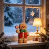 Festive Window Display Cartoon Gingerbread Wooden Ornament, Double-sided Printed Desktop Tabletop Figurines, Christmas Showcase Ornaments Decorative