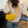 New solid color casual simple lightweight versatile shoulder messenger bag commuter large capacity dumpling tote bag women