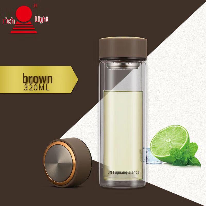 Fuguang Double Wall Glass Tea Infuser Bottle