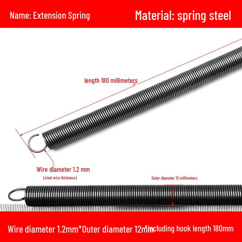 1.2mm Wire Extension Spring with Hook - Soft Tensile Force Spring Accessory