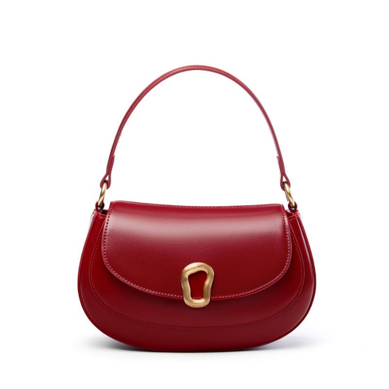 Baguette Bag Women's Leather Messenger New Women's Female Office Workers Small Bag Niche High-end Handbag