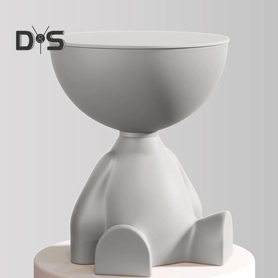 Flacher Couchtisch mit Ablagefach, runder Beistelltisch, für Schlafzimmer, Küche, Wohnzimmer, kleiner Raum, Sofa, Nachttisch, Beistelltisch