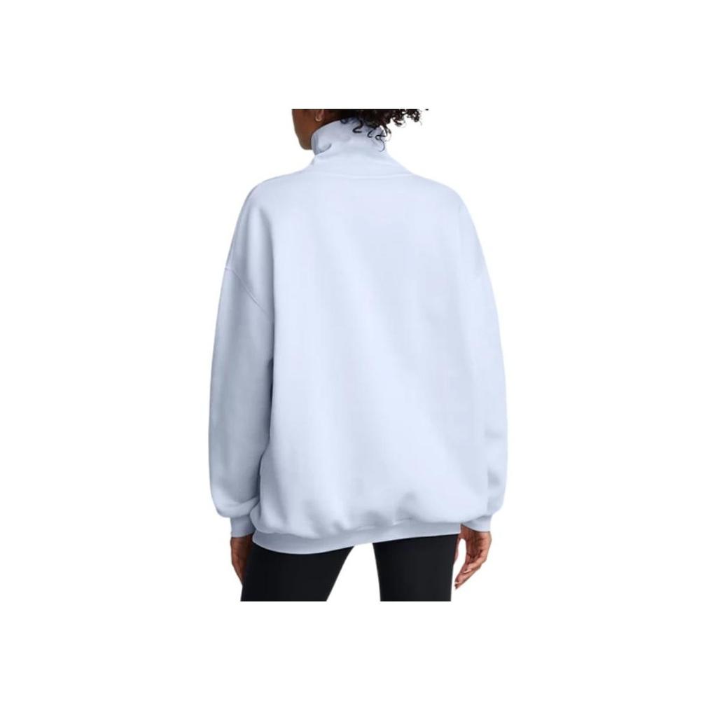 Under Armour Icon Loose Simple Comfortable Warm Fleece Pullover Sweatshirt Women Sweatshirt Rain-Cloud-Blue 1386500-464