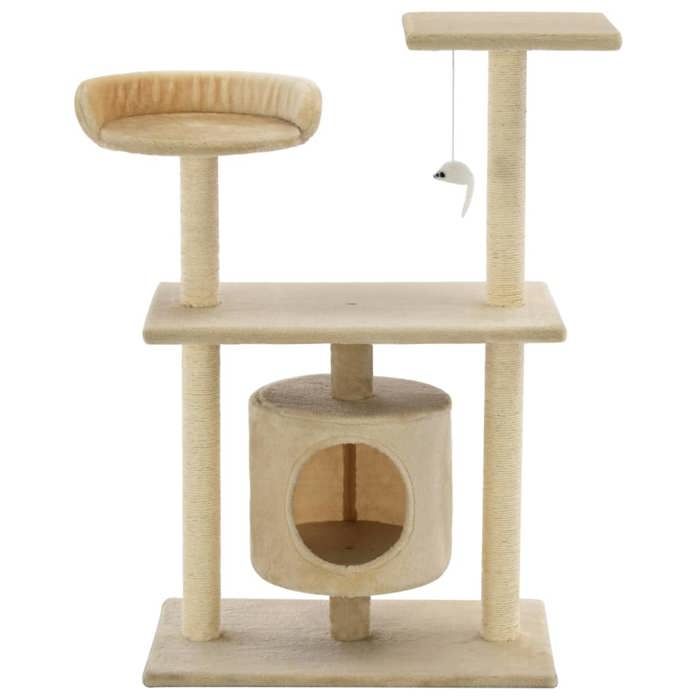 VidaXL Arbre à chat avec griffoirs en sisal 95 cm Beige 170514
