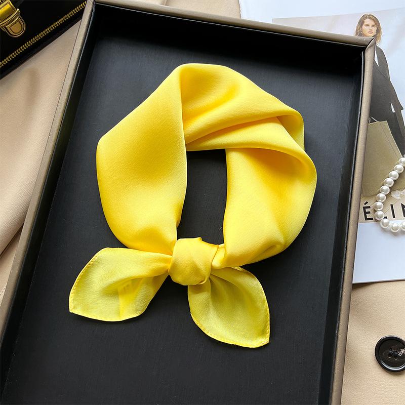 Korean version plain color high-end silk scarf women's 53 mulberry silk square scarf summer solid color versatile silk square scarf scarf