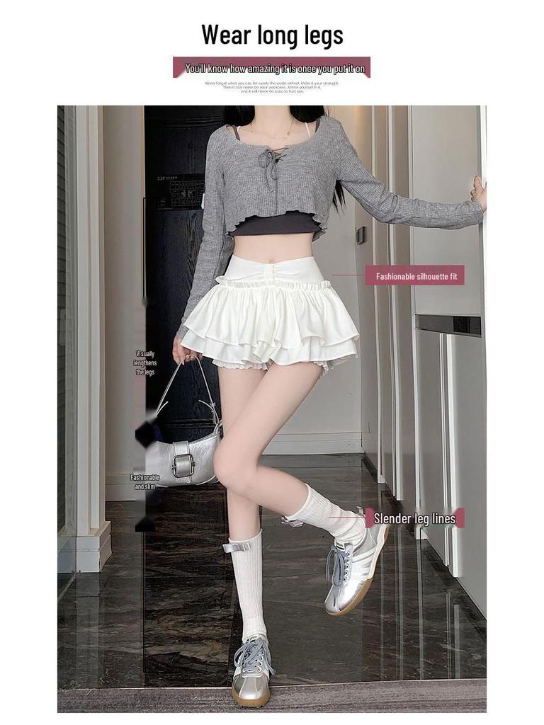 Hot Girl High Waist Ballet Style Skirt Pants: Puffy A-line, Anti-Exposure, Super Short