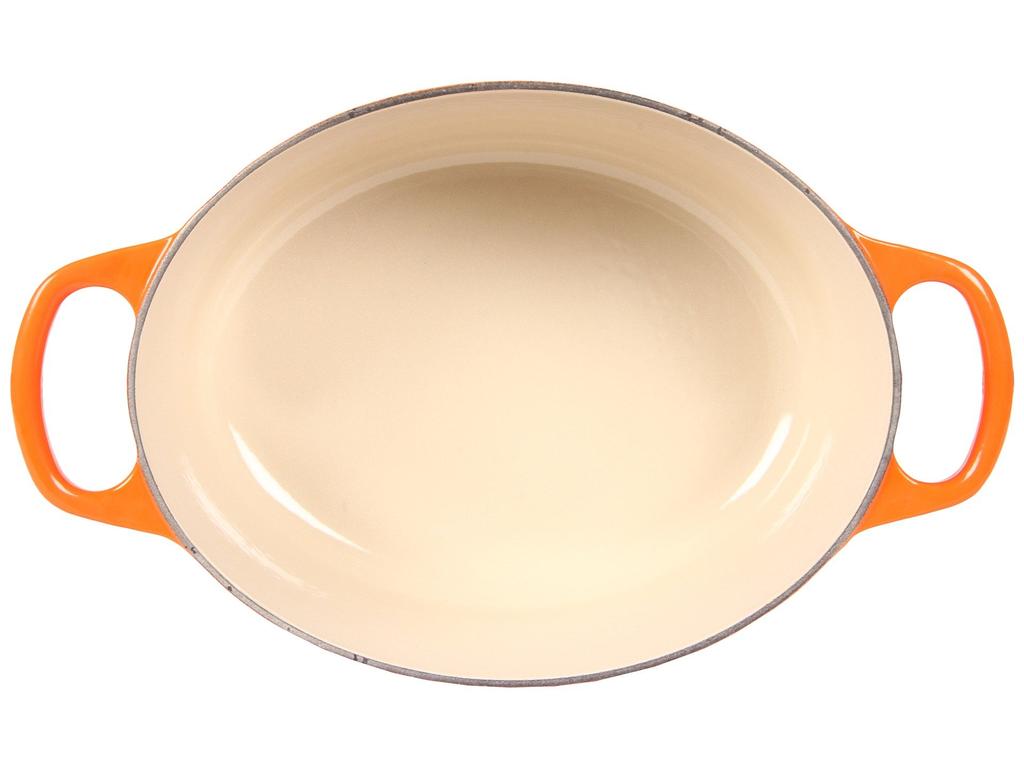 Le Creuset Cast Enamel Pot Signature Cocotte Oval 25 Cm Orange Gas IH Oven Compatible Japanese [Authorized Product]