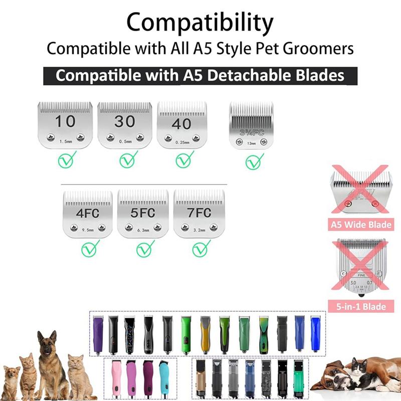 4 Pieces Professional A5 Style Hair Clipper Attachment Guard Guide Cutting Combs Set Compatible Oster Classic