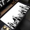 Gaming Mouse Pad Large Desk Mat Antislip Stitched Edges Black White Anime Print Keyboard Pad for Gamer Home Office