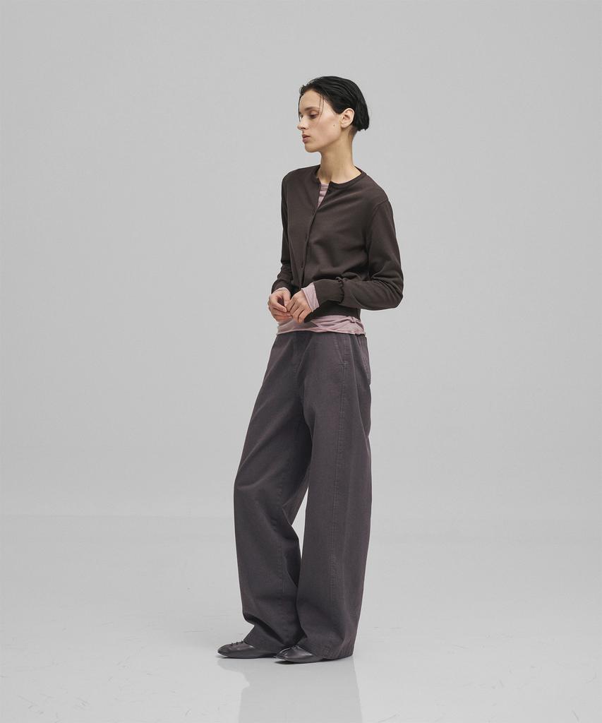 ANOTHER OFFICE WOMEN W. Garment Twill Curved Pants (Sumi)