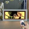 Lampe sculptée sur papier Demon Slayer Anime Kamado Tanjirou Nezuko Figure Boîte lumineuse couleur LED 3D Décoration de chambre Veilleuse de collection