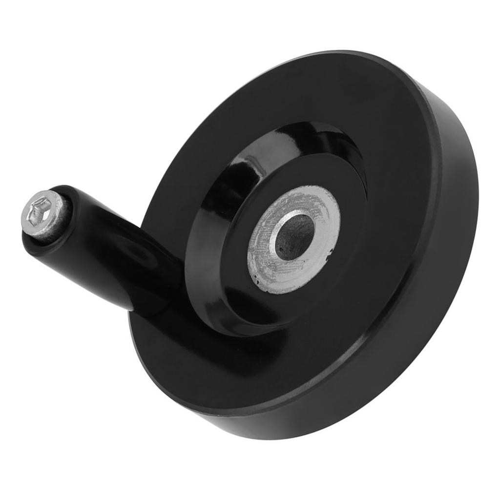 1 Pcs Black Lathe Milling Machine Rear   Hand Wheel With Revolving Handle(8 X 63mm)