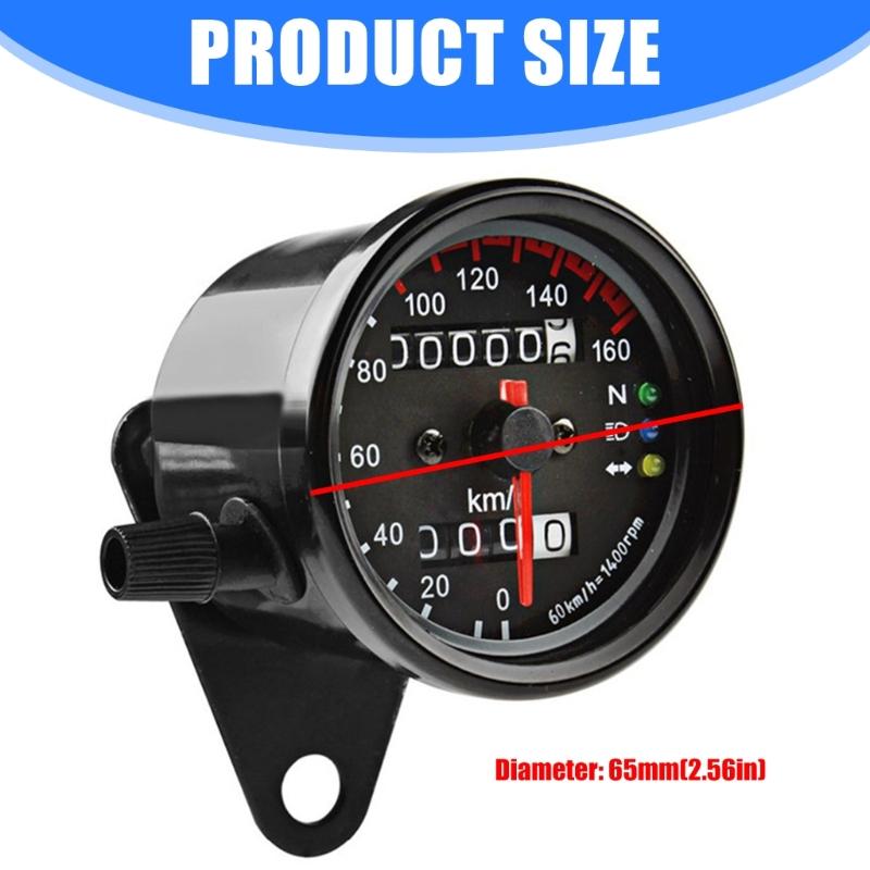 2,56 Zoll Motorrad-Instrumentencluster mit Tacho, Kilometerzähler, LED-Digitalanzeige, 12V, Universalinstrument