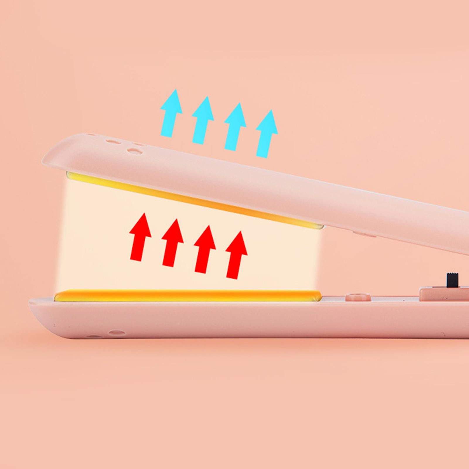 

Hair Curler USB Mini Portable Hair Straightener Hair Styling Tool for Dry Hair Rose 10W